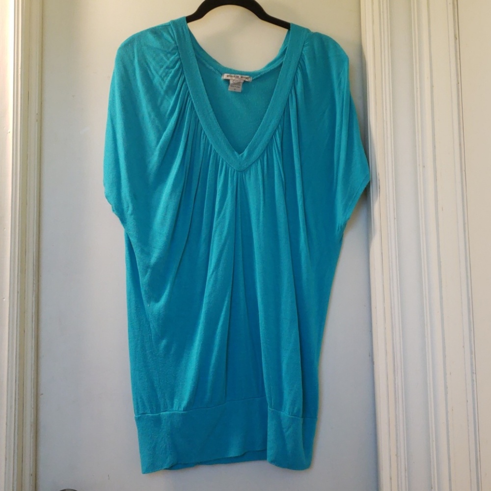 Pretty blue dress or long t shirt, whichever you